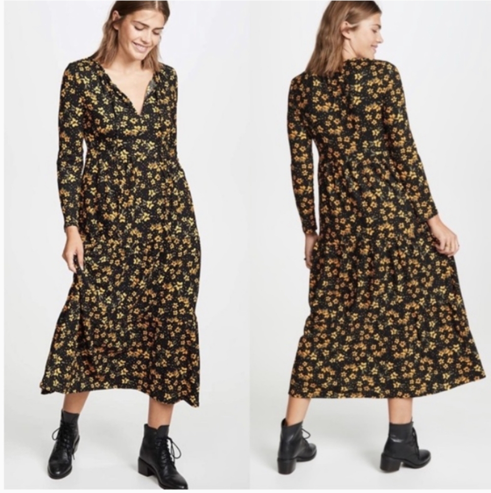 Free People Tiers of Joy Floral Midi Dress